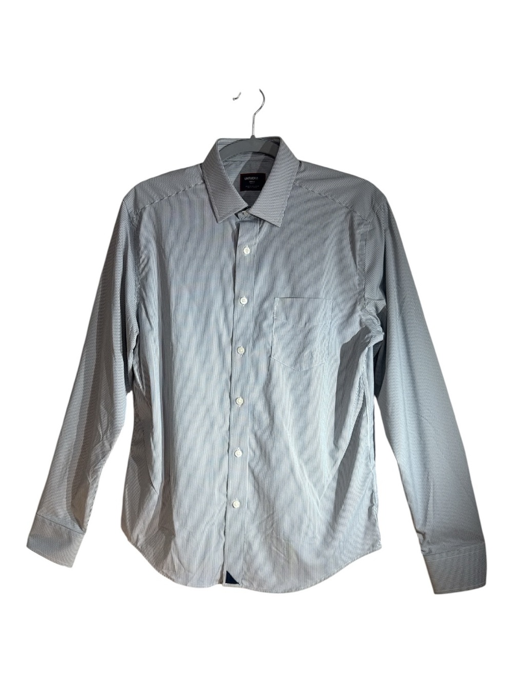 Untuck It Pinstripe Button Down Long Sleeve Dress Shirt NWOT Size Small